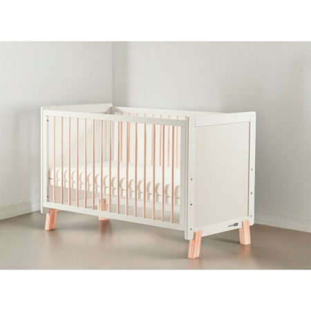 Patut din lemn bebe, 120x60 cm, FreeON, Ava Basic, Inaltime reglabila 3 nivele, Alb [4]