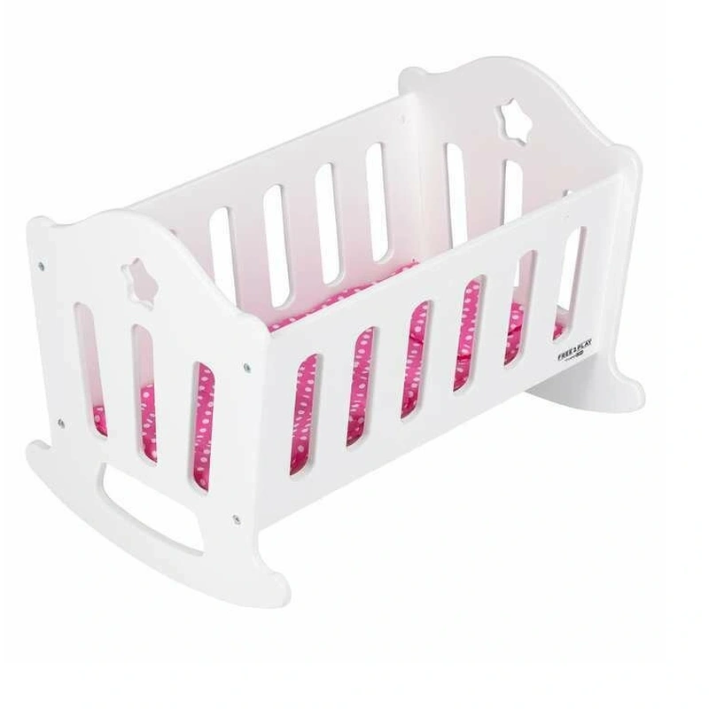 Mobilier pentru papusi - Patut pentru papusi, Free2Play, Cu pernuta confortabila, 46x33x33 cm, White