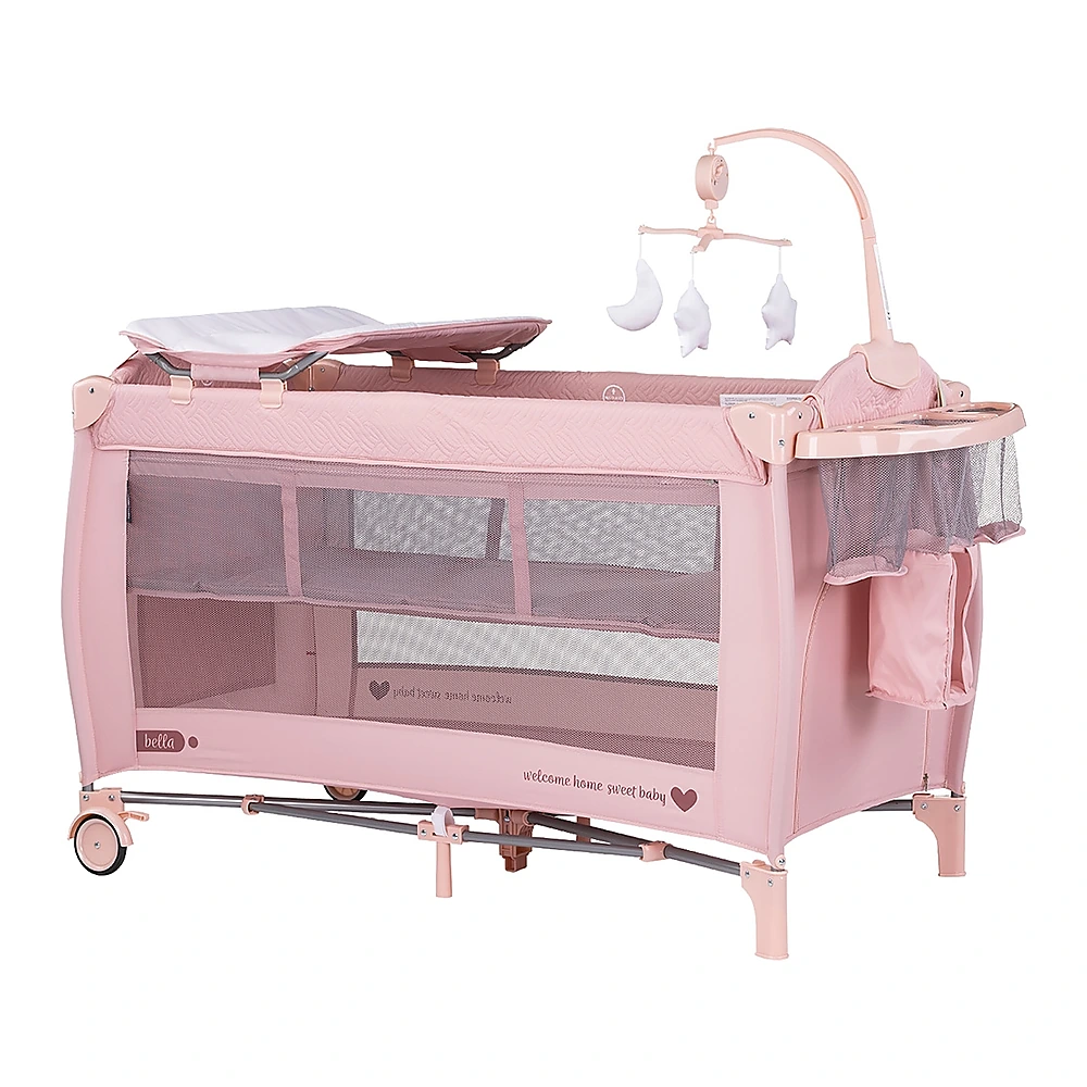 Patut pliabil Chipolino Bella Pink Marshmallow