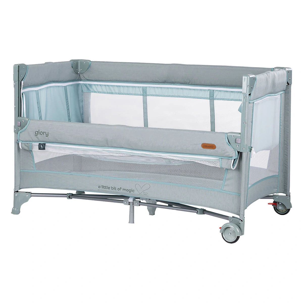 Patuturi copii - Patut pliabil Chipolino Glory cu laterala culisanta basil