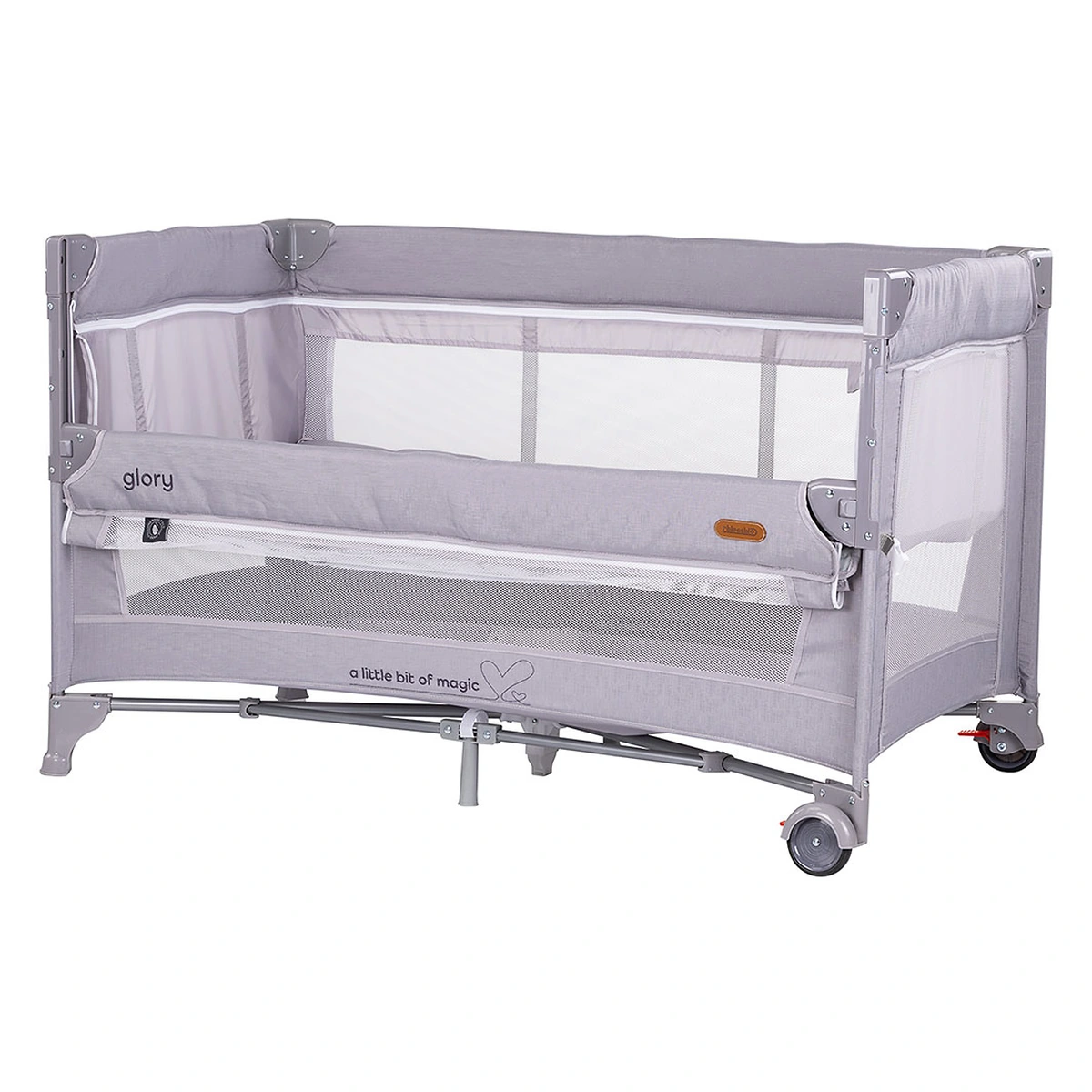 Patuturi copii - Patut pliabil Chipolino Glory cu laterala culisanta cloud