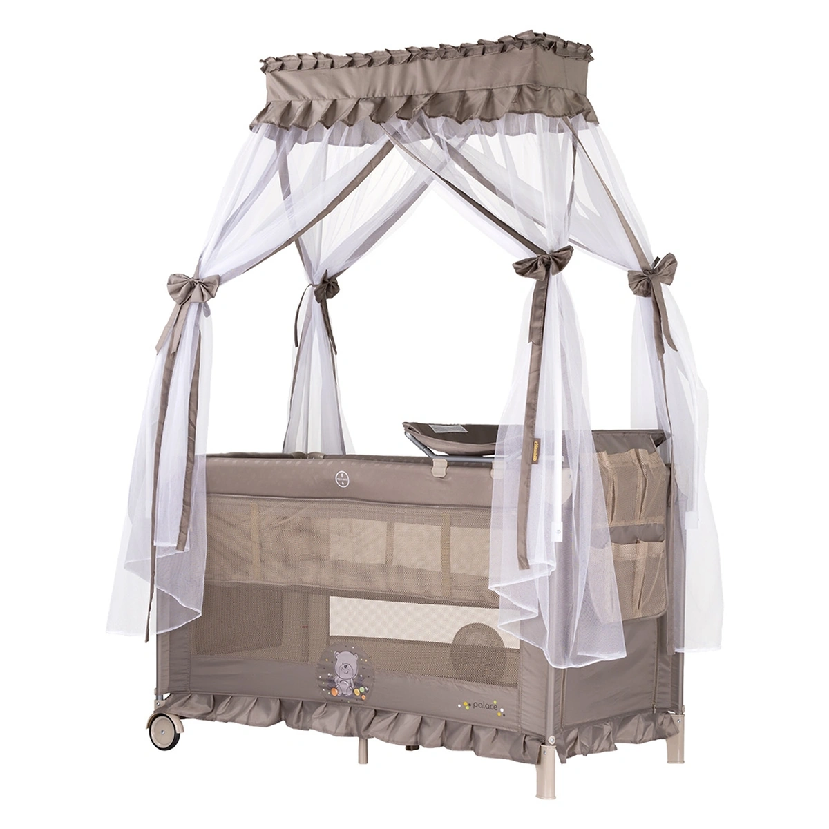 Patuturi copii - Patut pliabil Chipolino Palace Bear beige