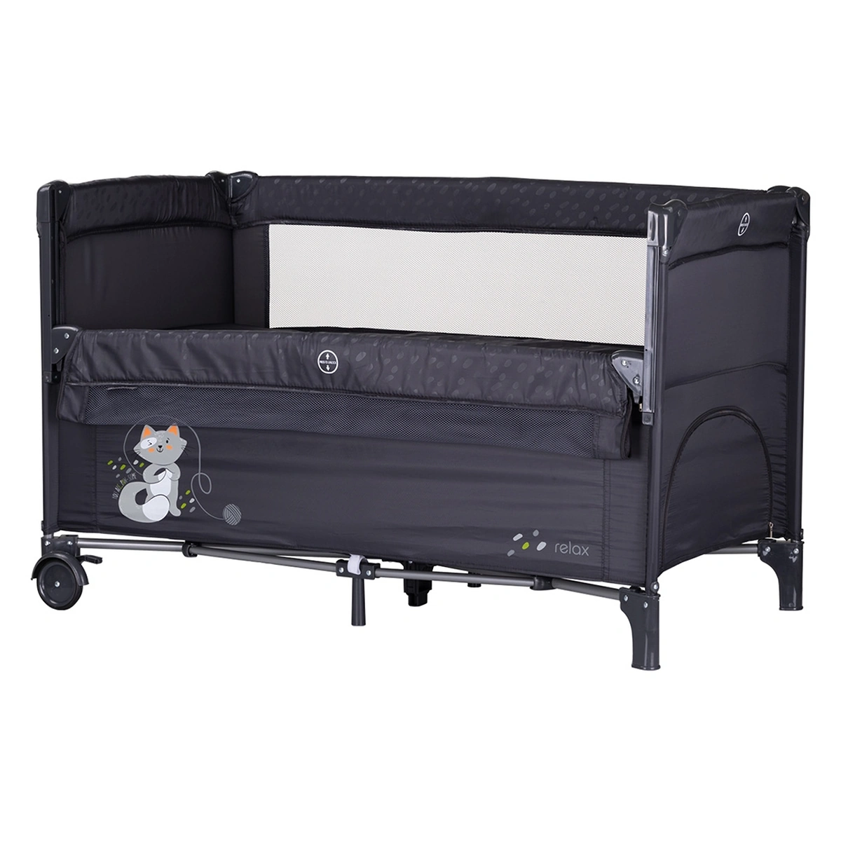 Patuturi pliabile - Patut pliabil Chipolino Relax cu laterala culisanta - Anthracite