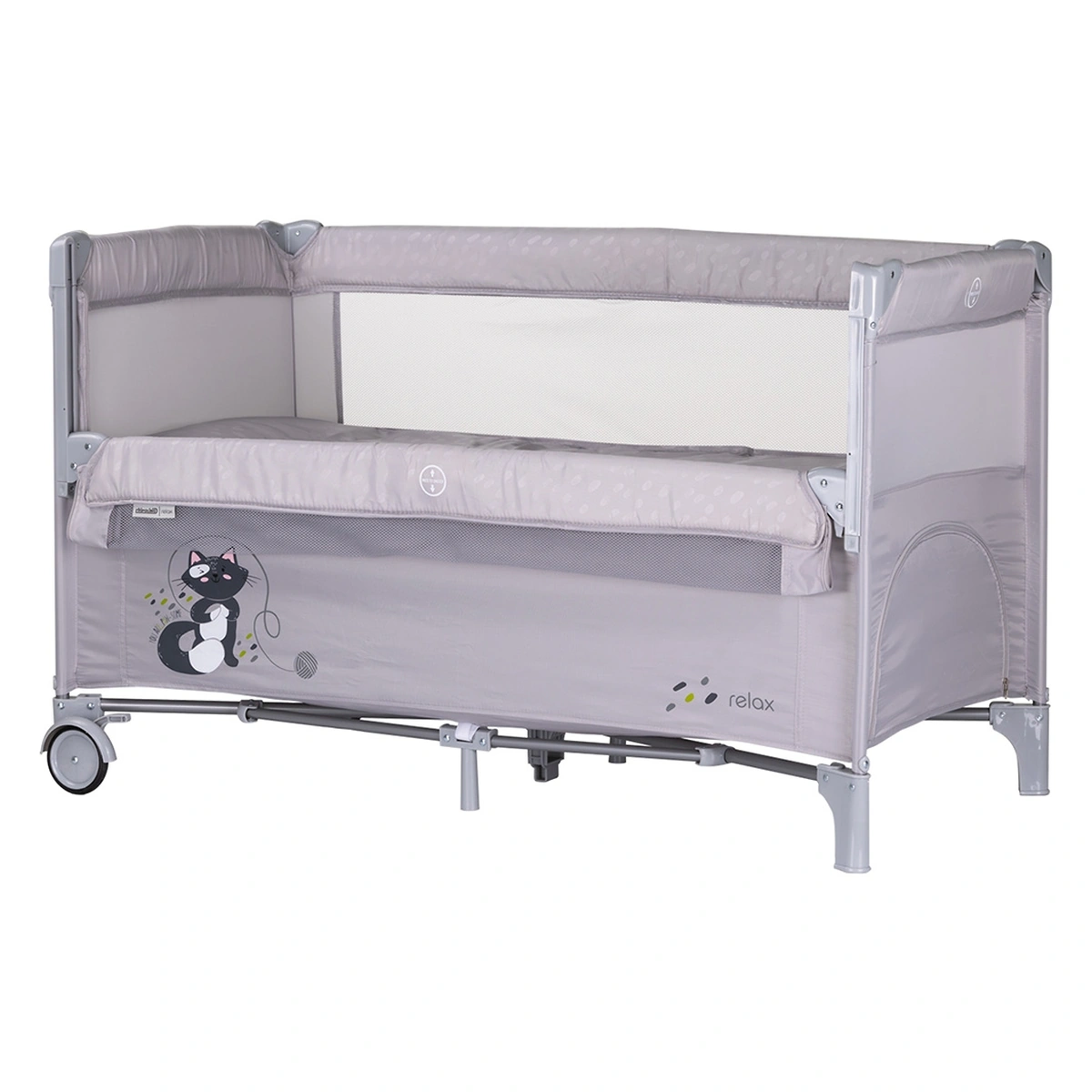 Patut pliabil Chipolino Relax cu laterala culisanta - Cloud