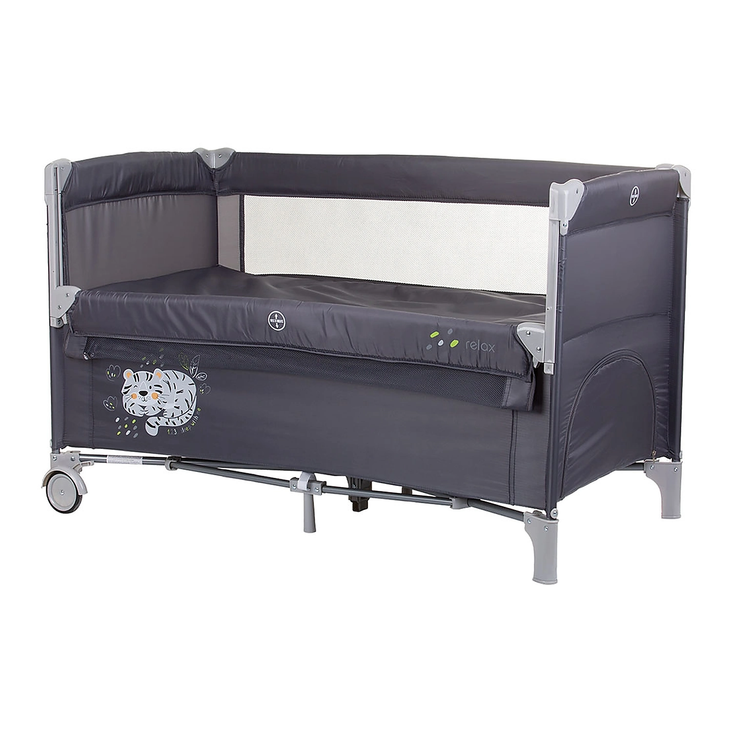 Patuturi co-sleeping - Patut pliabil Chipolino Relax cu laterala culisanta - Granite