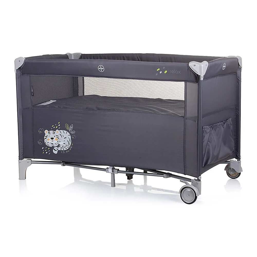 Patut pliabil Chipolino Relax cu laterala culisanta - Granite [2]