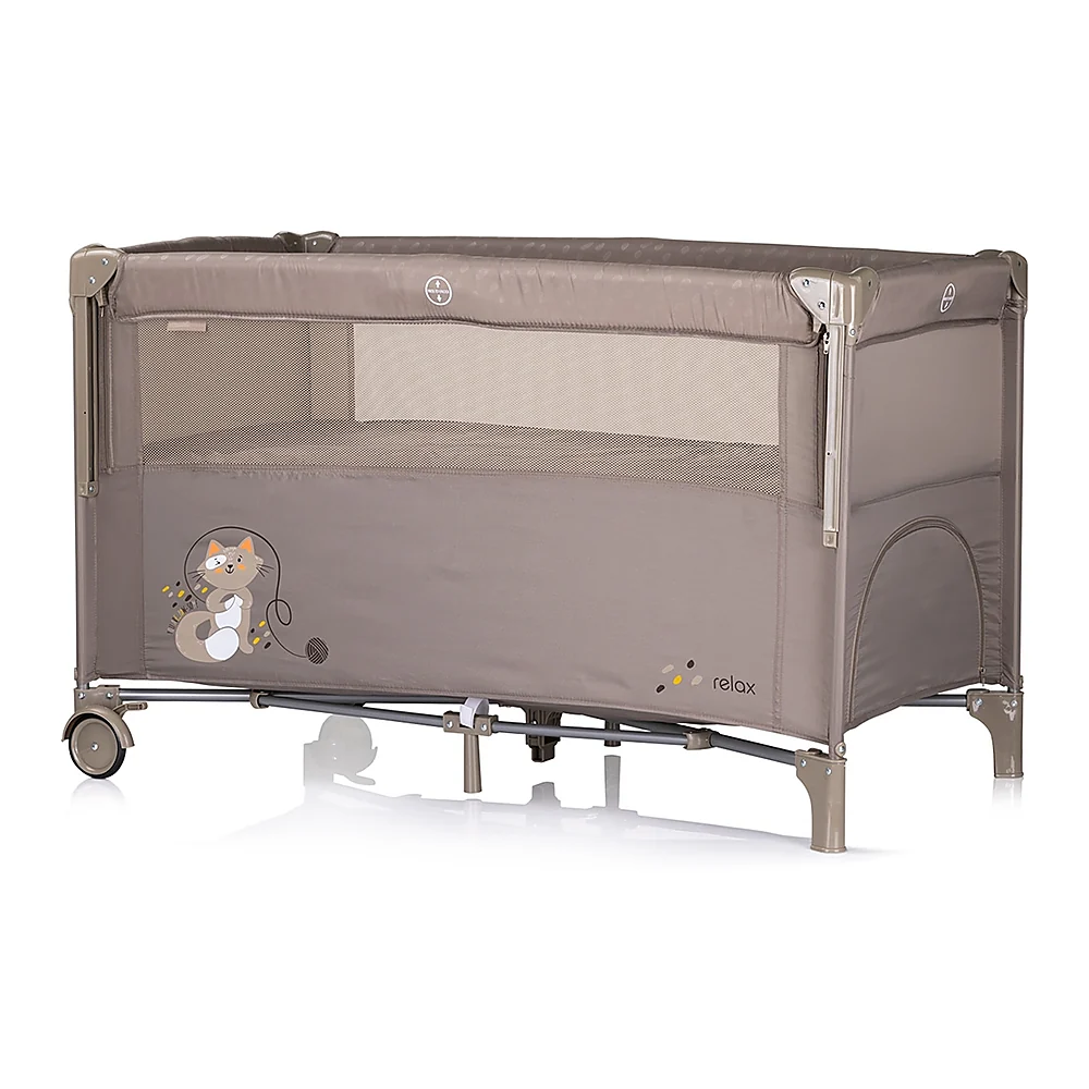 Patut pliabil Chipolino Relax cu laterala culisanta - Tiramisu [1]