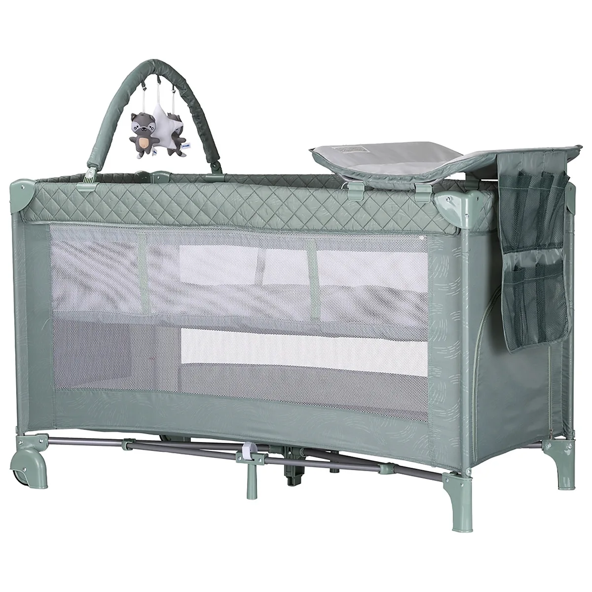 Patuturi copii - Patut pliabil cu saltea de infasat Chipolino Luna, Basil 0 luni