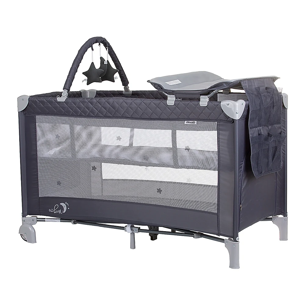 Camera copilului - Patut pliabil cu saltea de infasat Chipolino Luna, Granite