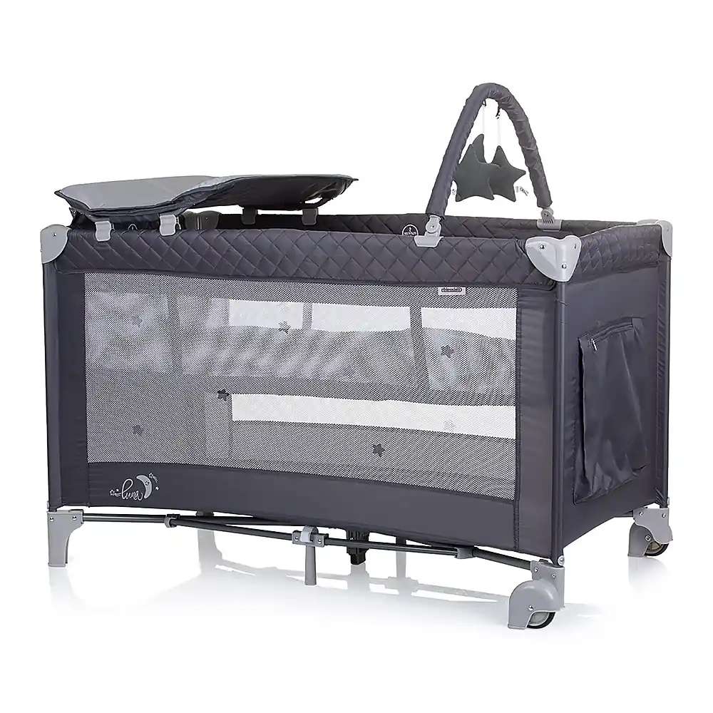 Patut pliabil cu saltea de infasat Chipolino Luna, Granite [1]