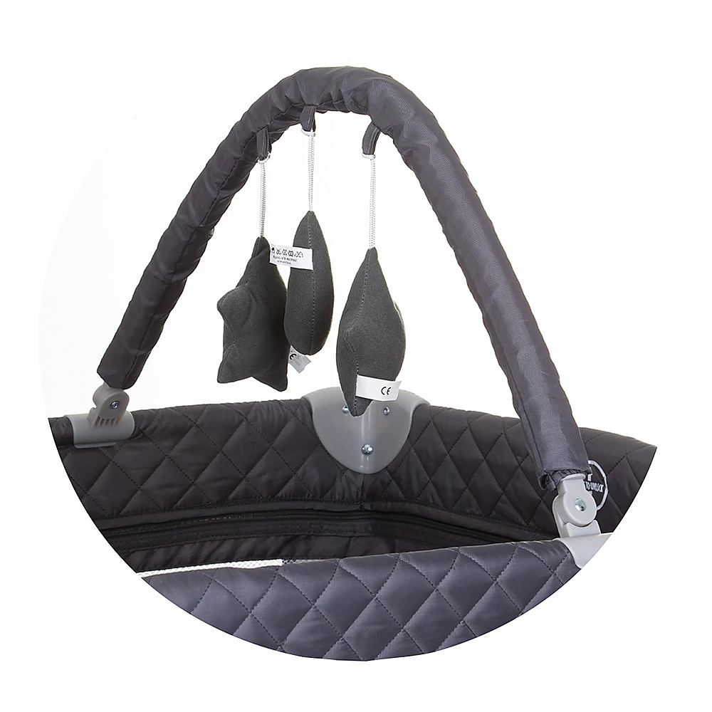 Patut pliabil cu saltea de infasat Chipolino Luna, Granite [3]