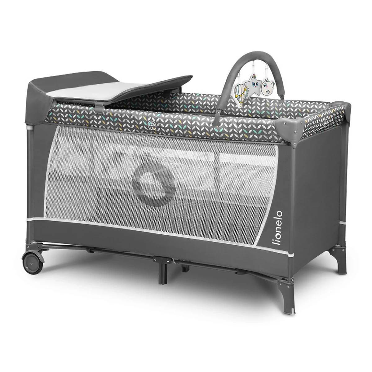 Camera copilului - Patut pliant Lionelo Flower Gri 120x60 cm