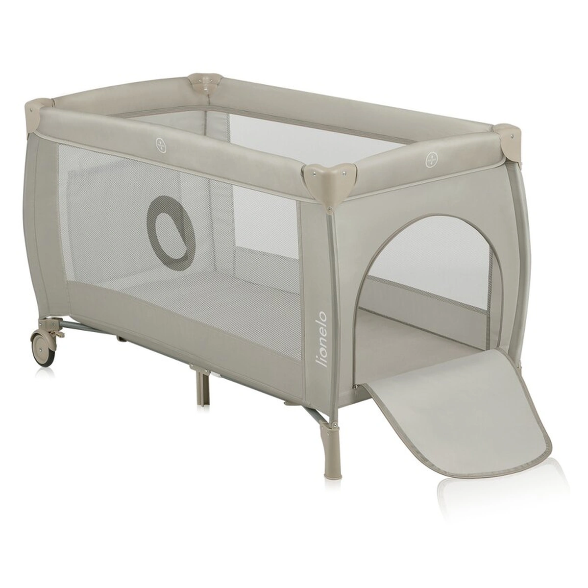 Patuturi pliabile - Patut pliant, Lionelo, Stefi Plus, Cu doua nivele, Cu intrare laterala cu fermoar, 2 roti, 120 x 60 cm, Bej