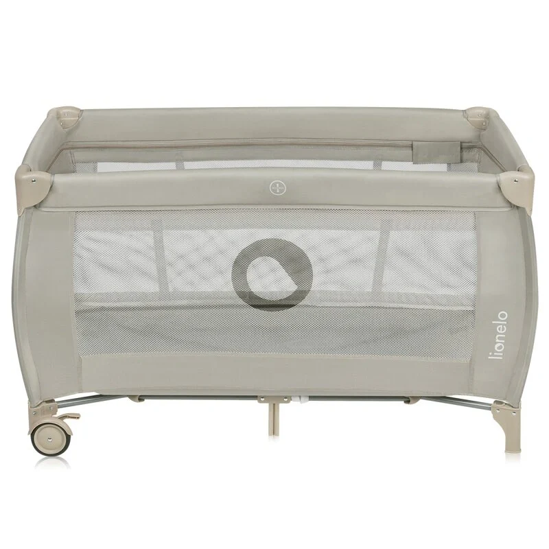 Camera copilului - Patut pliant, Lionelo, Stefi Plus, Cu doua nivele, Cu intrare laterala cu fermoar, 2 roti, 120 x 60 cm, Bej