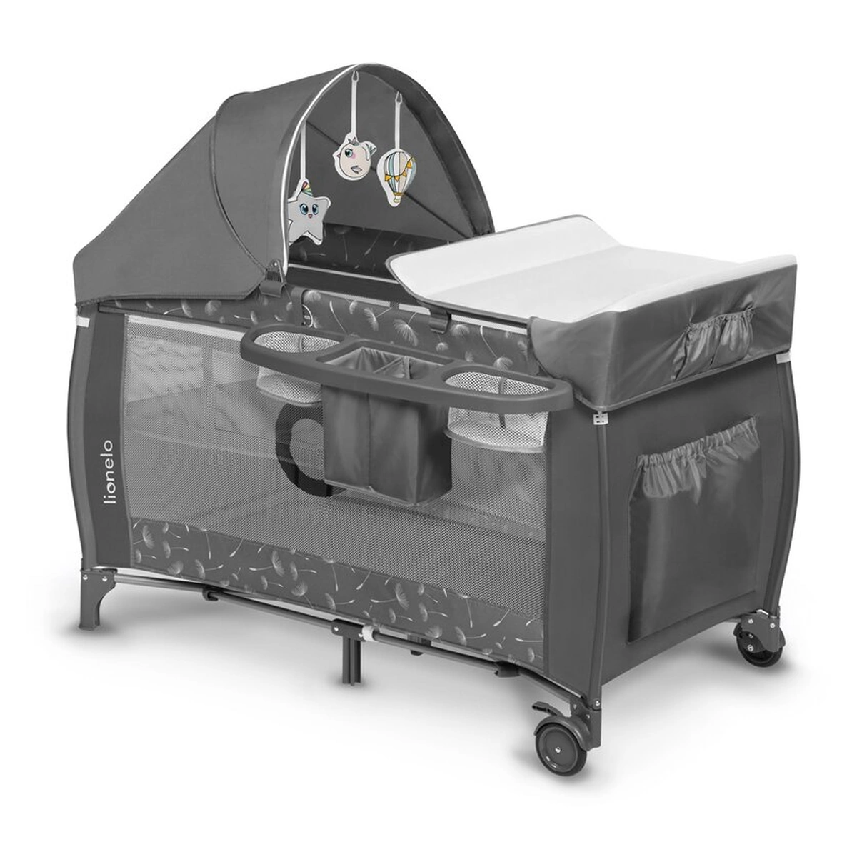 Patuturi pliabile - Patut pliant Lionelo Sven Plus Grey Concrete 120x60 cm