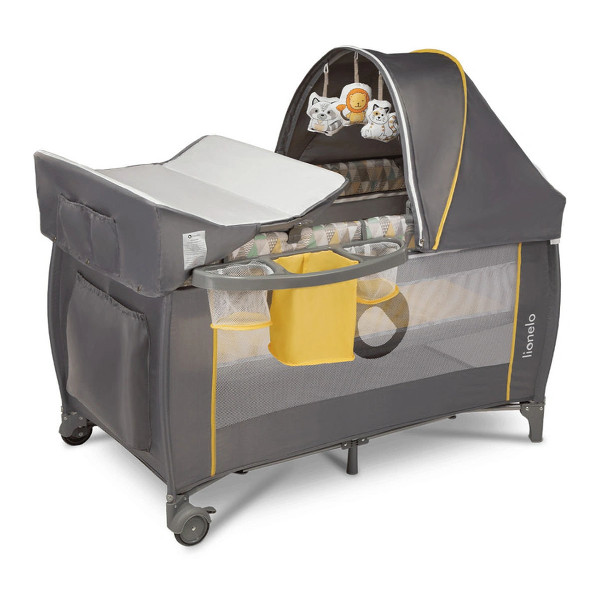 Patuturi pliabile - Patut pliant Lionelo Sven Plus Yellow Scandi 120x60 cm