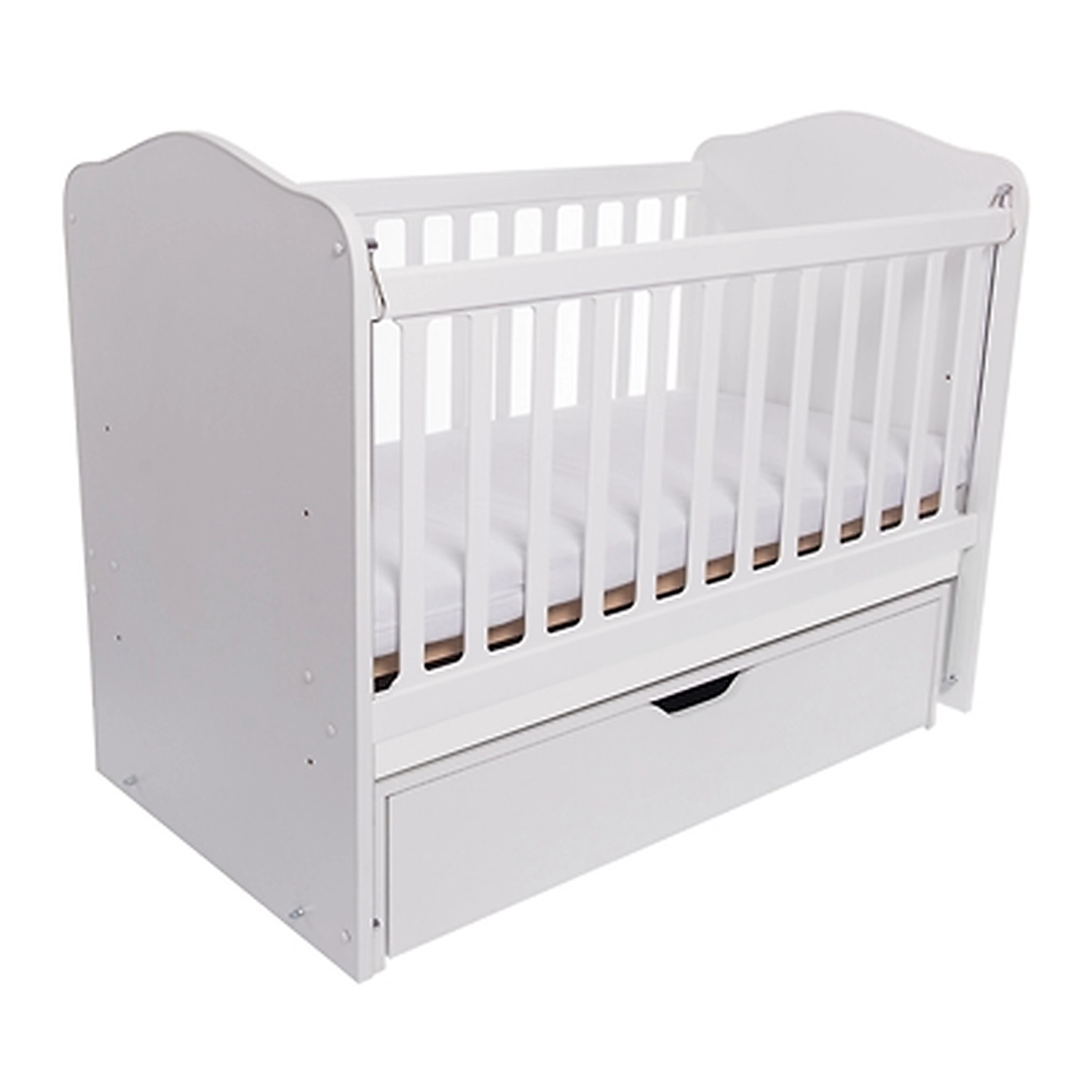 Patuturi din lemn - Patut VESSANTI Como, 120x60 cm, functie de balansoar, culisant, Alb