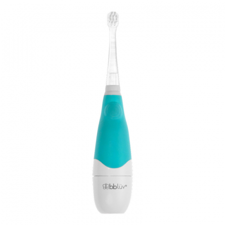 Periuta de dinti electrica, BBluv, Sonik, In 2 trepte, Cu lumini LED, Cu maner din silicon, Pe baza de baterii AAA, Albastru [3]