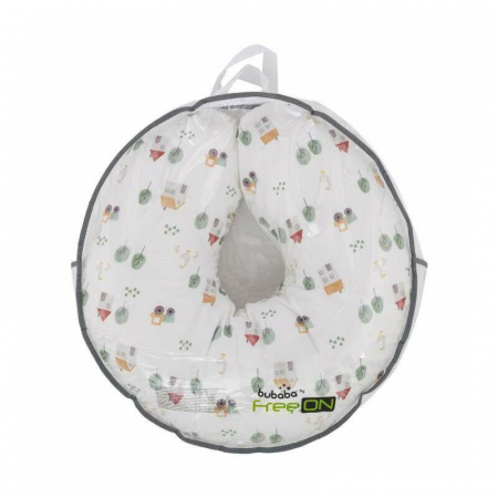 Perna alaptare, Bubaba, Cu husa detasabila, 70x60x18 cm, Farm/White [4]
