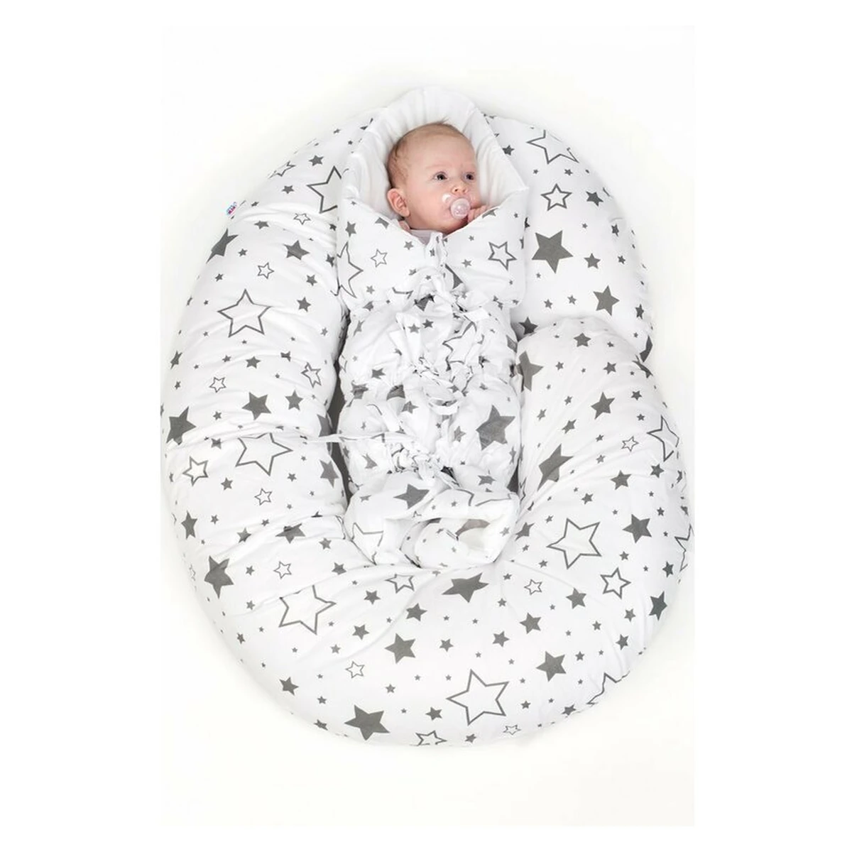 Perna alaptare, New Baby, Cu husa detasabila, In forma de C, Bumbac, Diametru 16 cm, Lungime in jurul circumferintei [4]