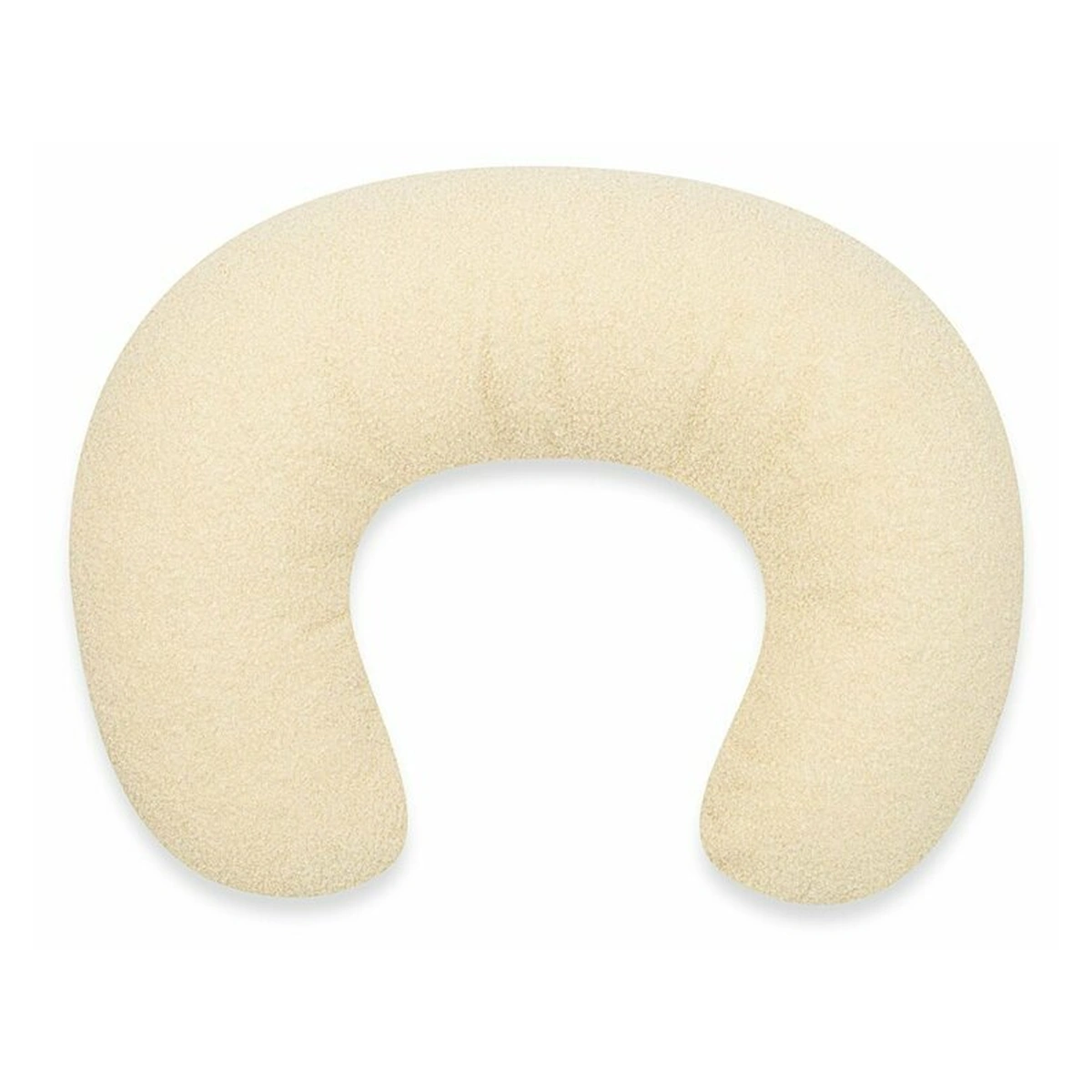 Pentru mami - Perna alaptare, New Baby, Teddy, Bumbac+tesatura teddy, 100% antialergic, Husa detasabila, 60x45x18 cm, 0 luni+, Cream