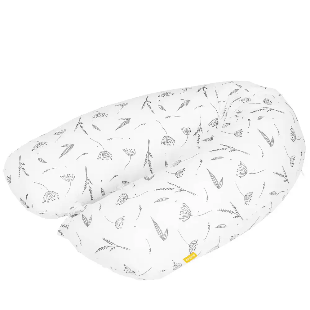 Pentru mami - Perna pentru alaptat 2 in 1 Ammi+, Skiddou, Puff catcher, Alb, ‎109 x 48 x 20 cm