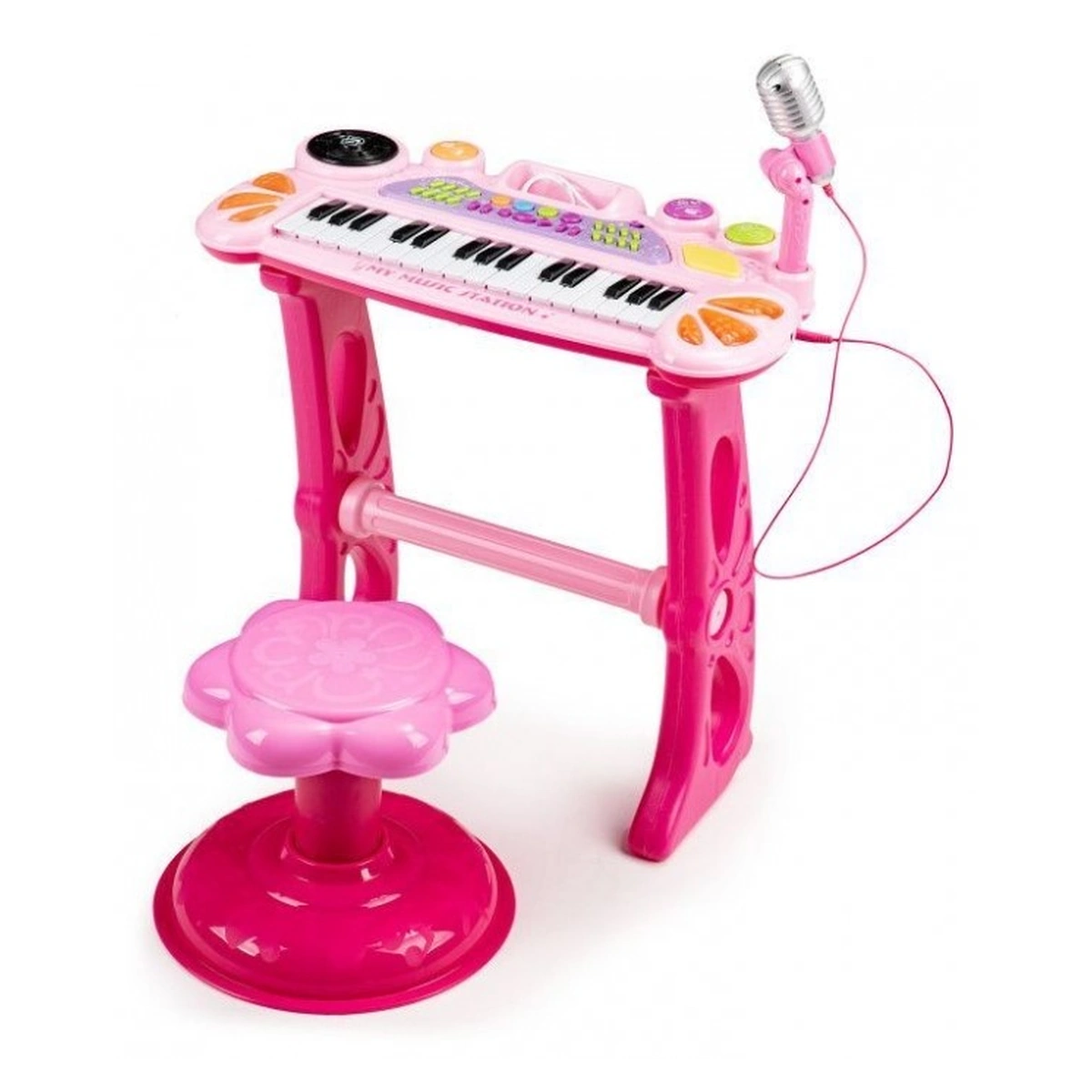 Instrumente muzicale - Pian cu microfon Ecotoys - Roz
