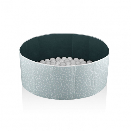 Piscina uscata cu bile, BabyJem, 30x83 cm, 100 bile albe [1]