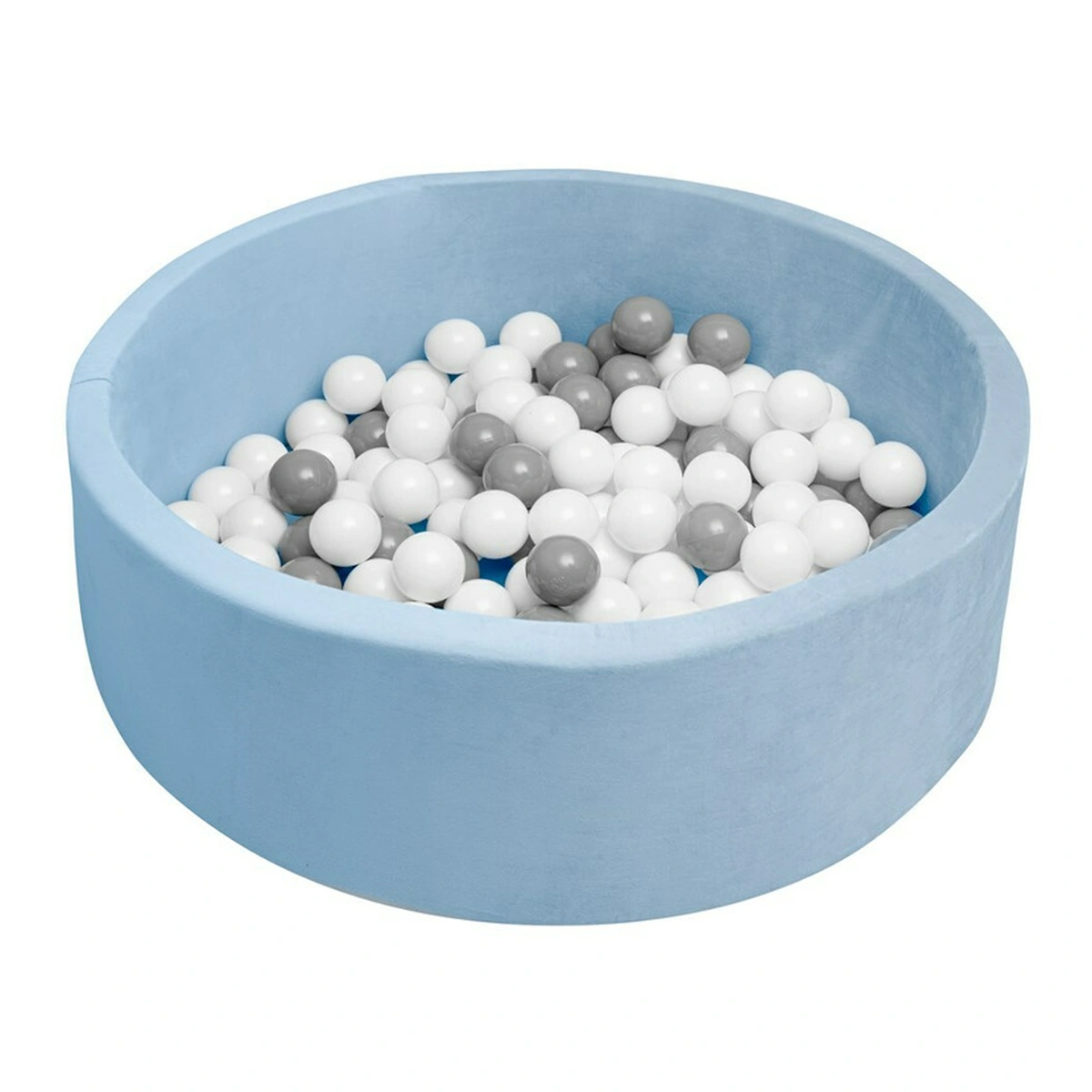 Piscine cu bile - Piscina uscata, New Baby, Cu 150 de bile (Alb, gri), 83 x 83 x 30 cm, Blue