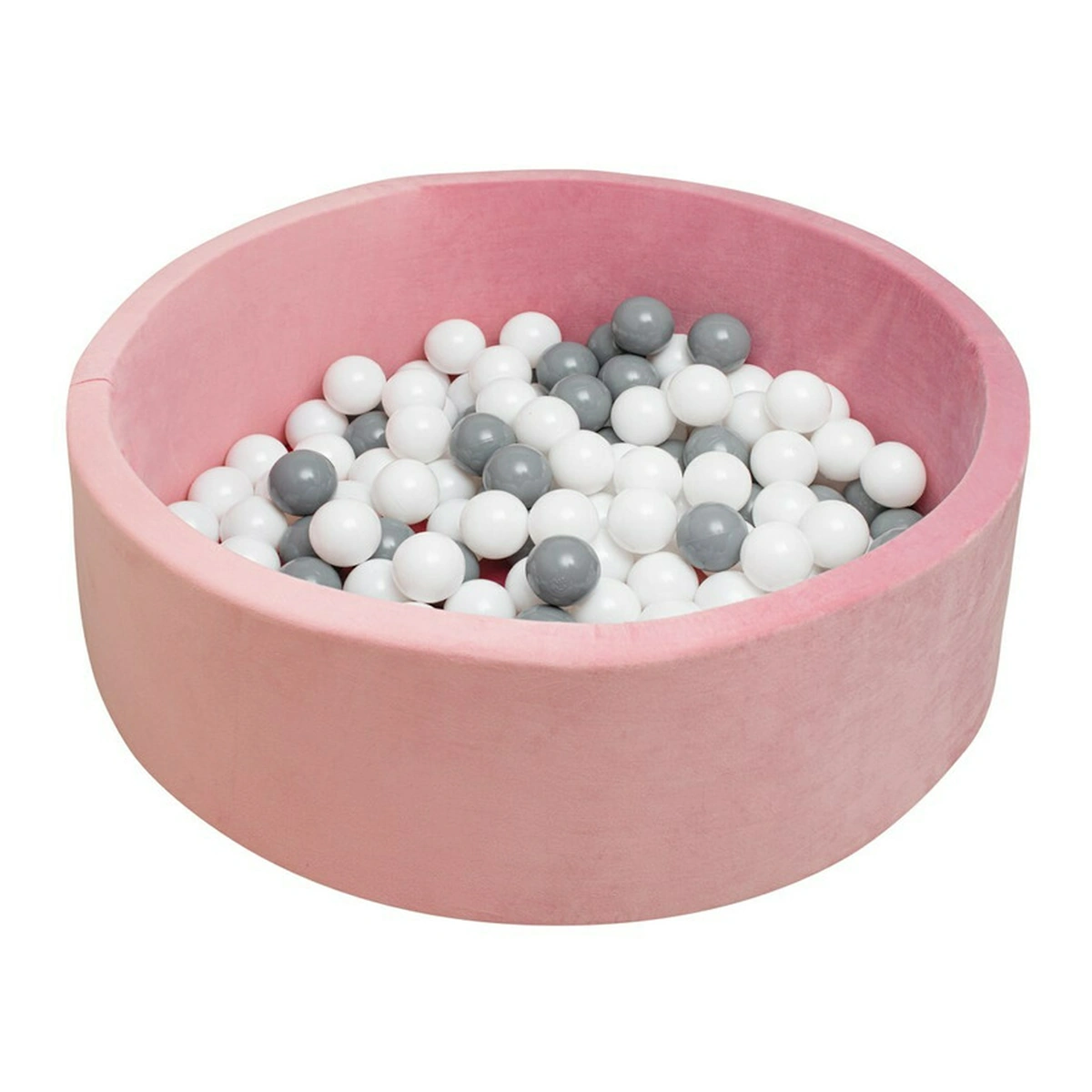 Piscine cu bile - Piscina uscata, New Baby, Cu 150 de bile (Alb, gri), 83 x 83 x 30 cm, Pink