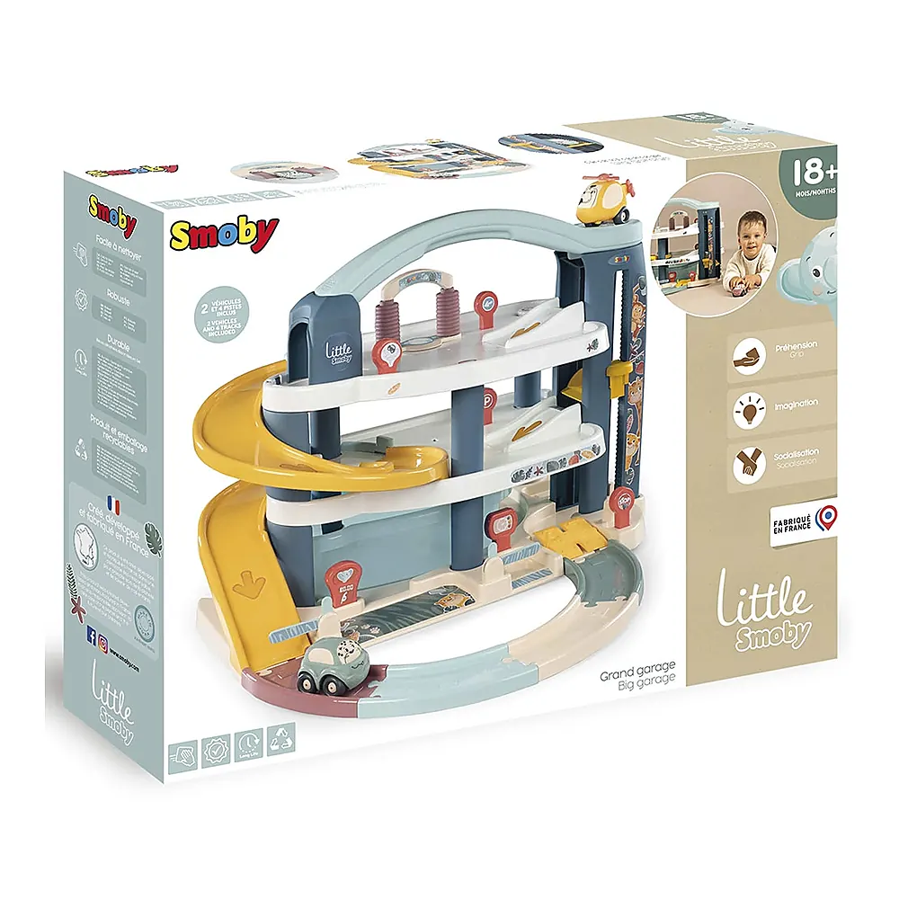 Pista de masini Smoby Big Garage cu masinuta si elicopter [8]