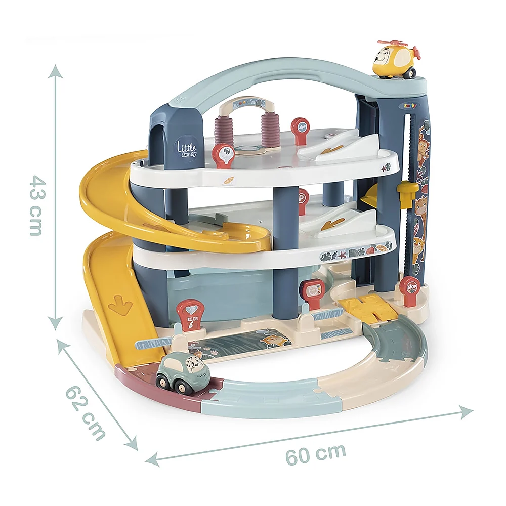 Pista de masini Smoby Big Garage cu masinuta si elicopter [3]