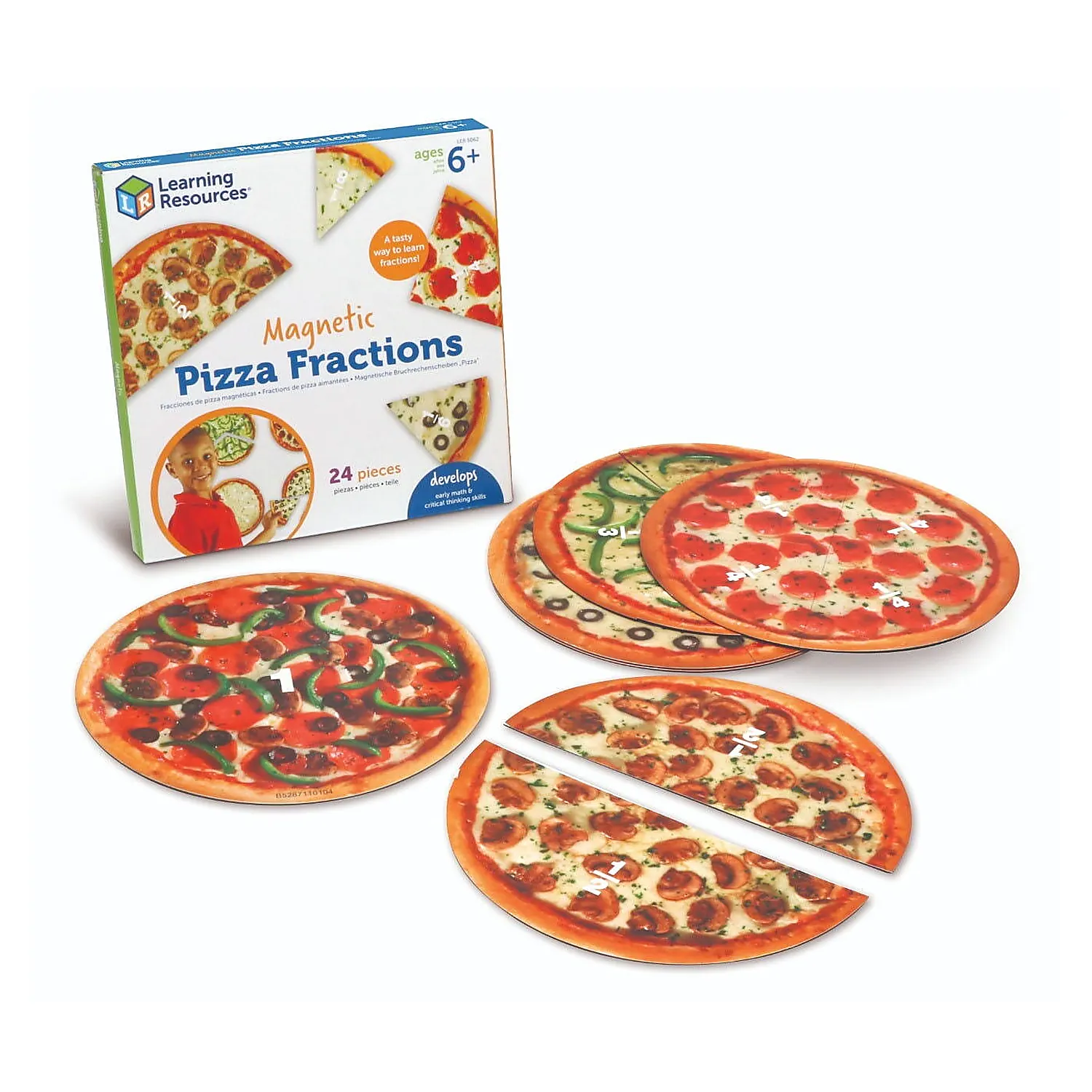 Litere, limbaj, cifre - Pizza fractiilor cu magneti