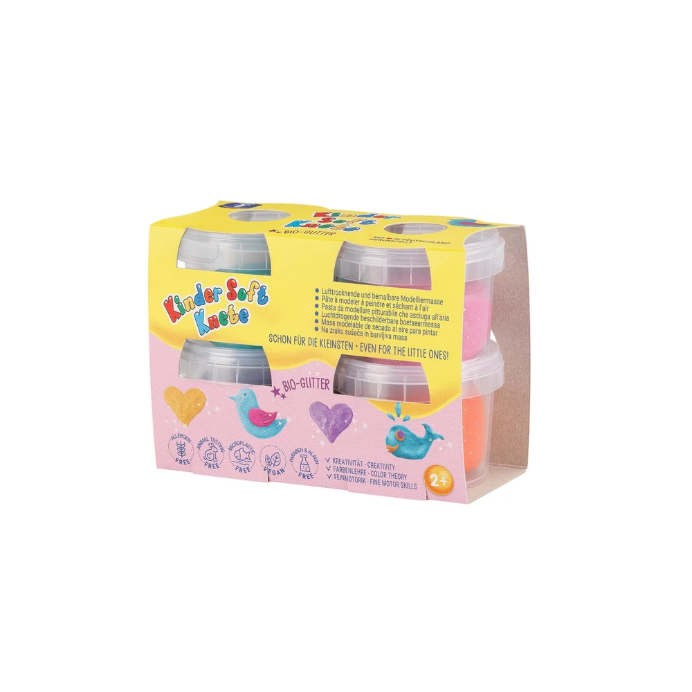 Jocuri si creativitate - Plastilina FEUCHTMANN Kinder cu sclipici 2 ani+