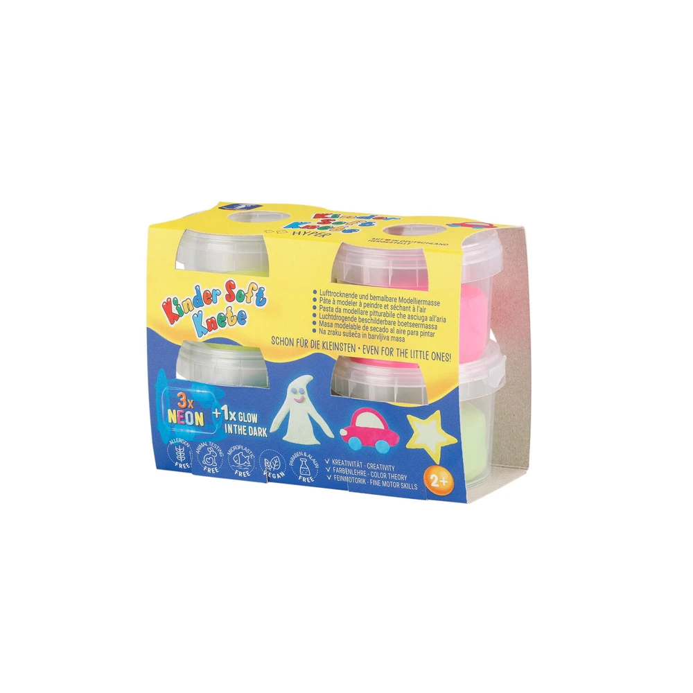 Jocuri si creativitate - Plastilina non-toxica FEUCHTMANN Kinder Neon 2 ani+