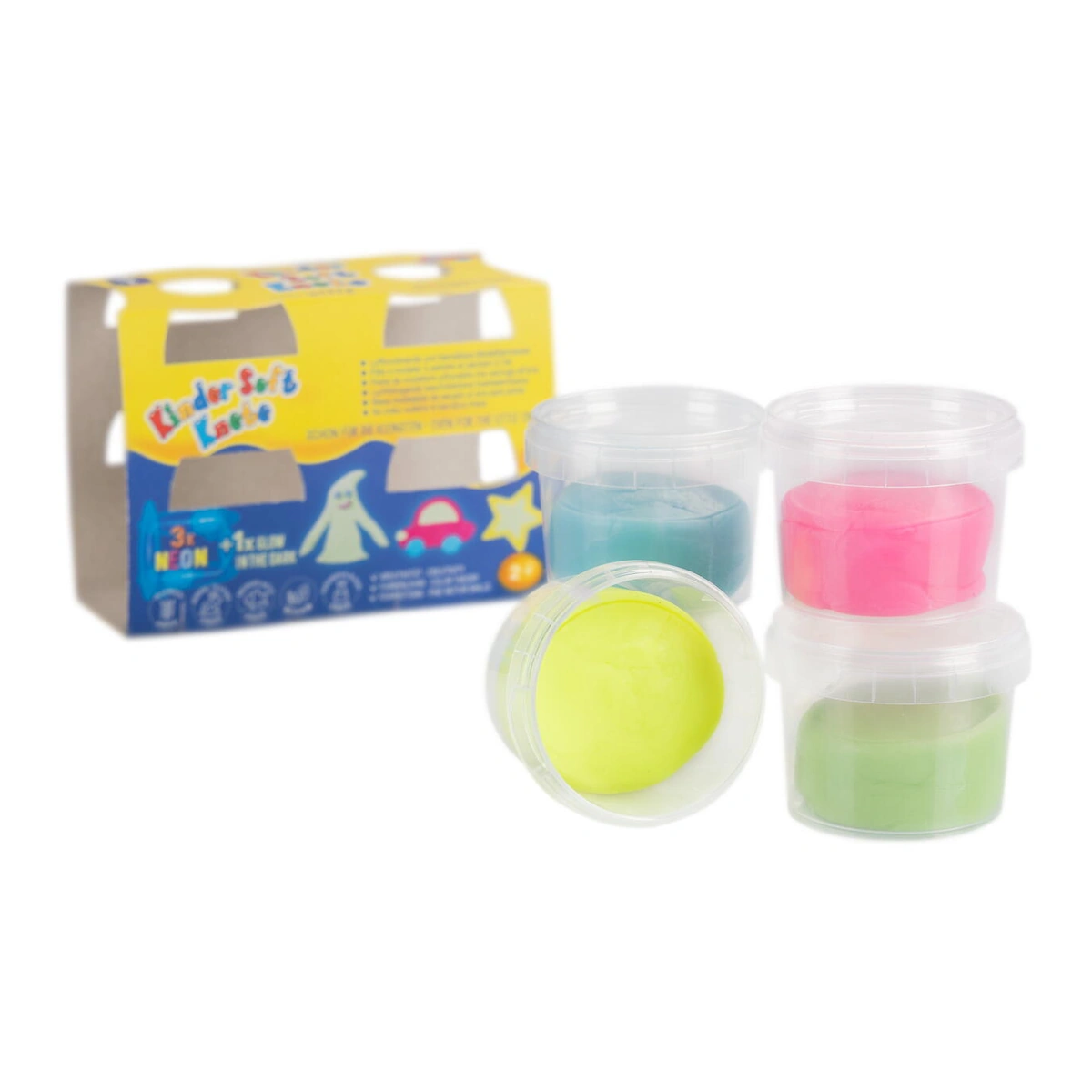 Desen, pictura si modelare - Plastilina non-toxica FEUCHTMANN Kinder Neon 2 ani+