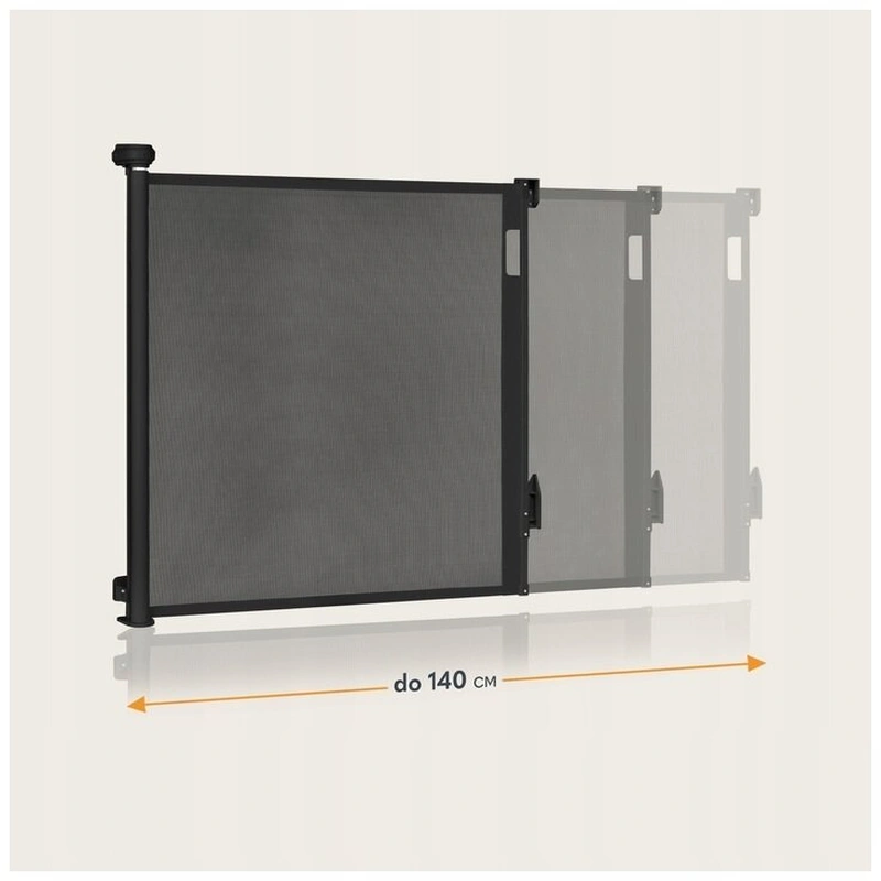 Poarta de siguranta, Lionelo, Thea, Cu suruburi, Textila, Retractabila, 80x140 cm, Negru [18]