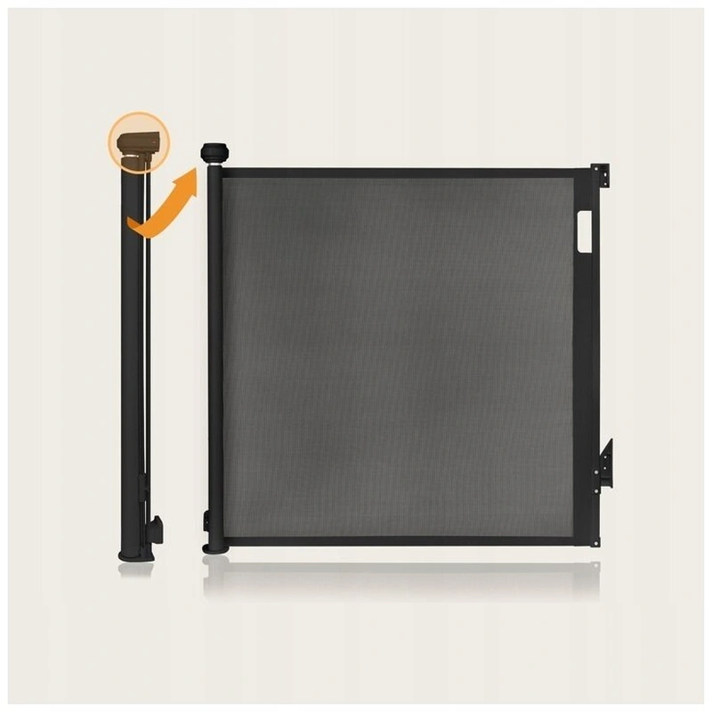 Poarta de siguranta, Lionelo, Thea, Cu suruburi, Textila, Retractabila, 80x140 cm, Negru [15]