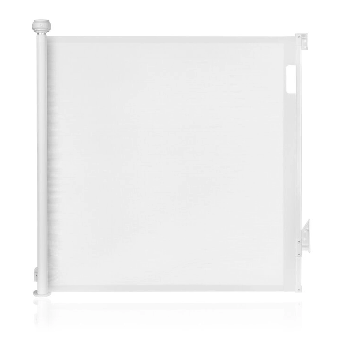 Porti de siguranta - Poarta de siguranta, Lionelo, Thea, Textila, Ofera vizibilitate, Retractabila, Mecanism dublu de blocare, Montaj universal, 80x140 cm, Conform cu standardul european de securitate EN1930, Alb