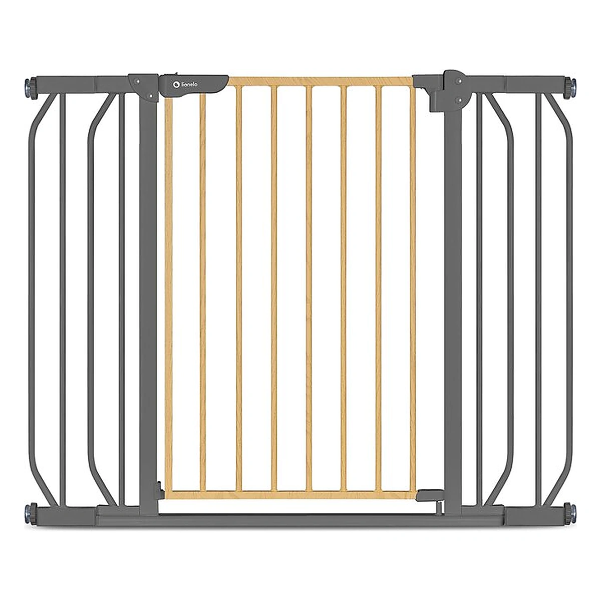 Siguranta bebelusului - Poarta de siguranta prin presiune Truus Slim, 105 cm, Conform cu standardul europeane de securitate EN1930, Gri/Natur