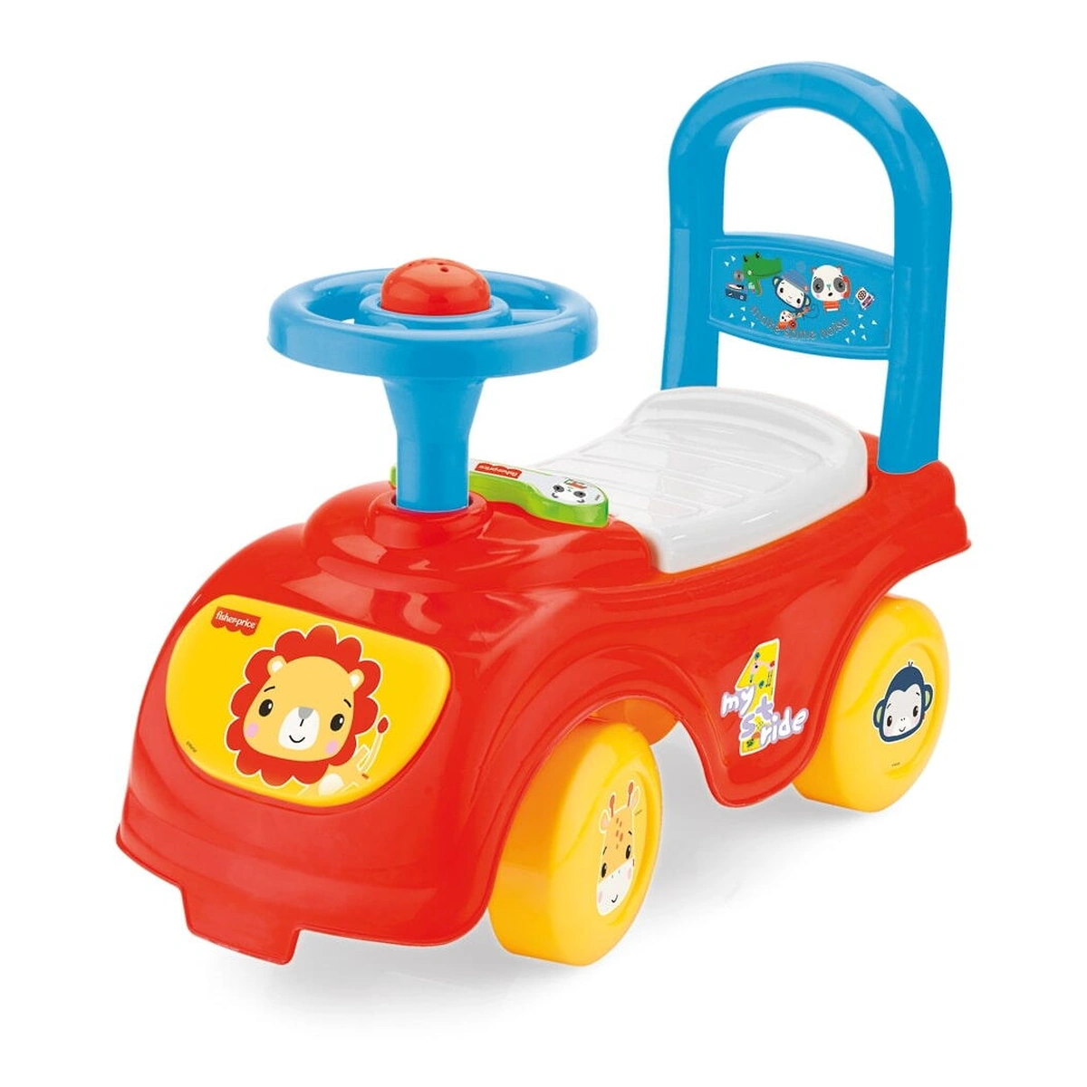 Masinute de impins pentru copii - Masinuta hazlie Fisher Price cu volan si spatiu depozitare