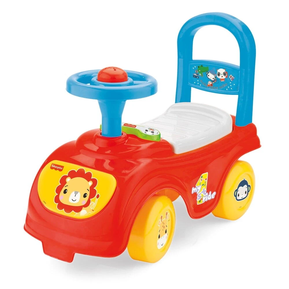 Masinute de impins pentru copii - Masinuta hazlie Fisher Price cu volan si spatiu depozitare