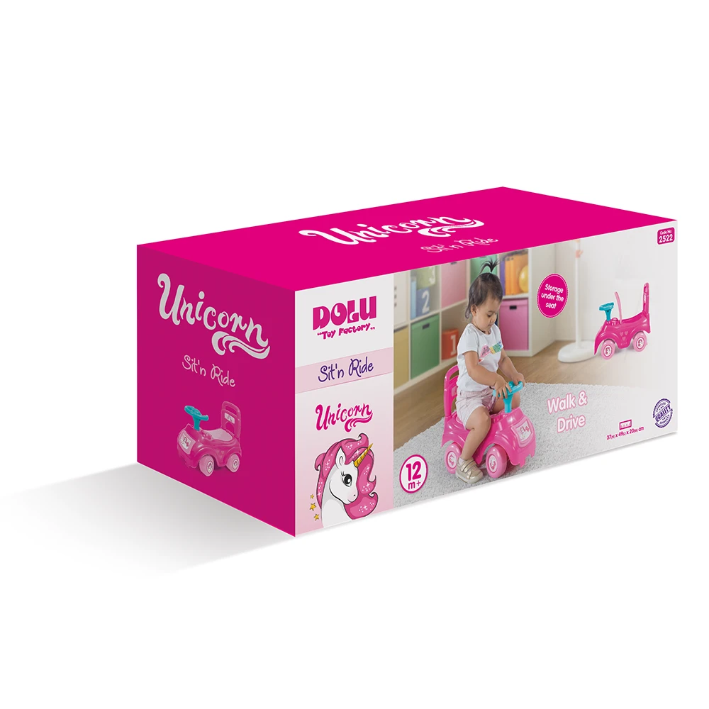 Masinuta roz Unicorn DOLU 12 luni+ cu volan si claxon [5]