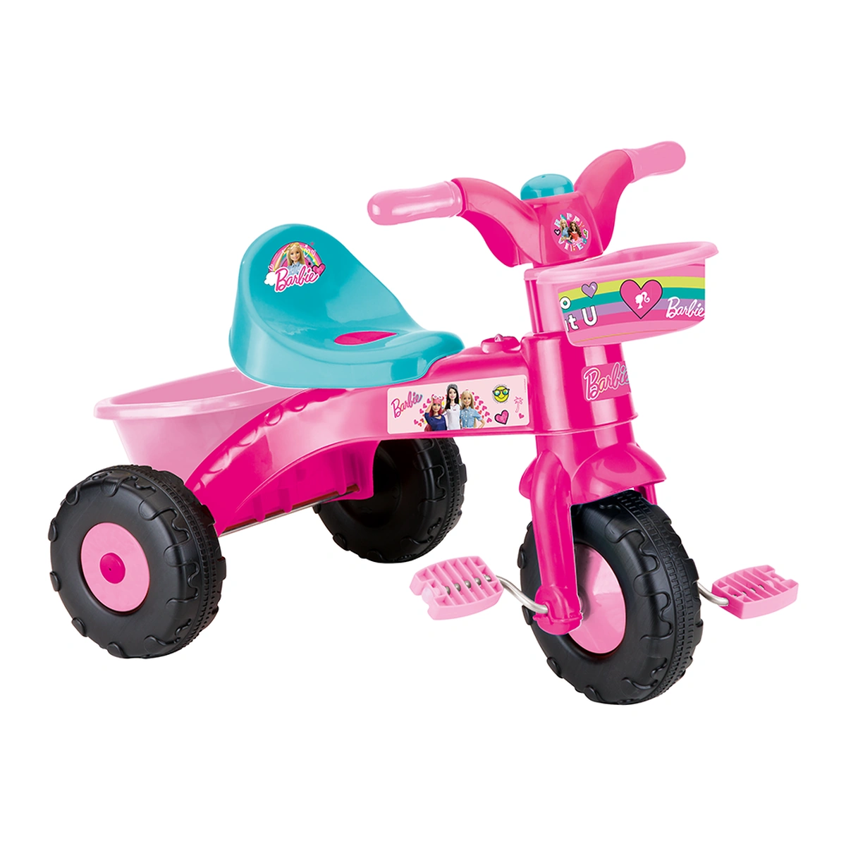 Triciclete - Tricicleta Barbie roz copii 2 ani+, 30 kg, cu claxon