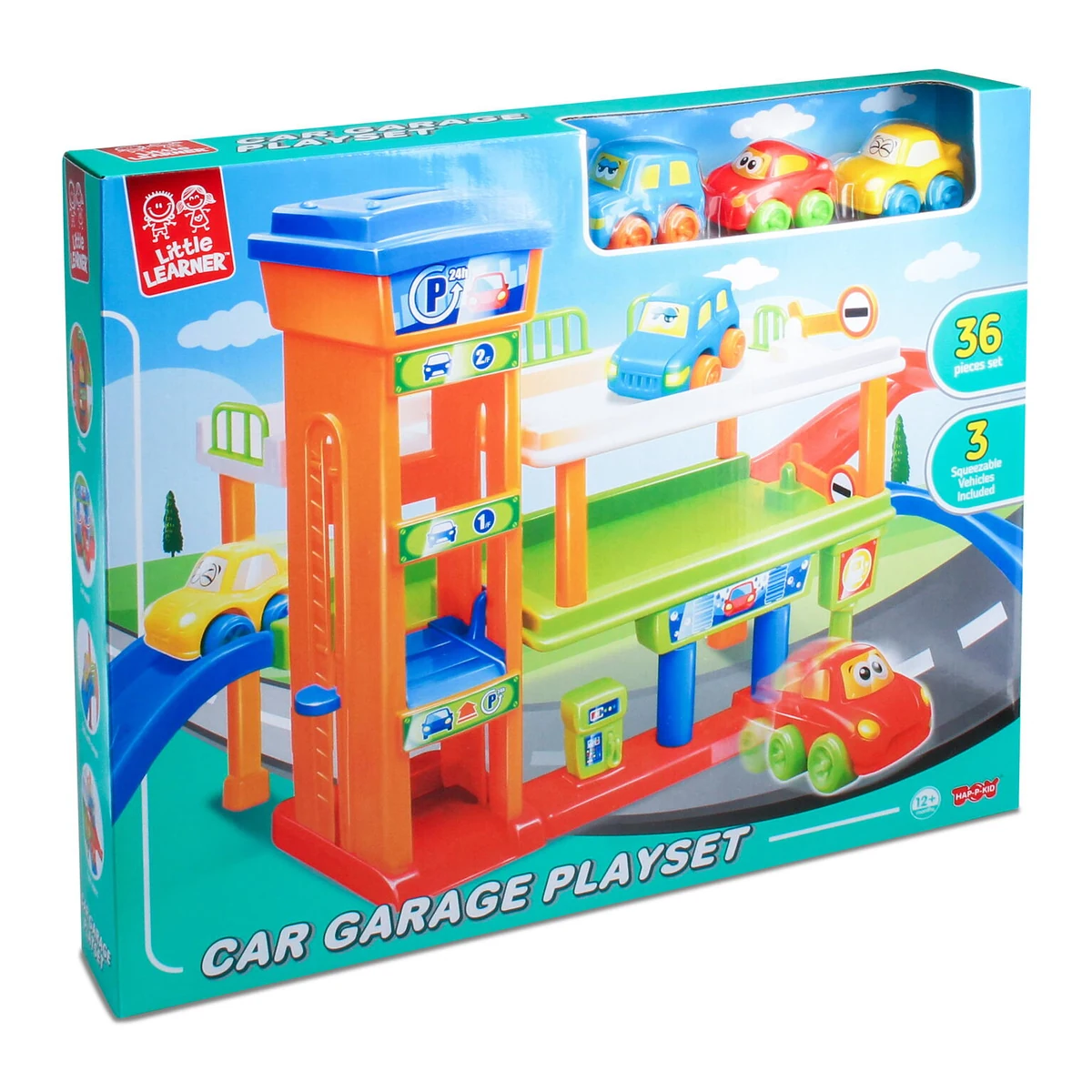 Masinute si camioane - Primul meu garaj interactiv 33 piese, masinute, 12 luni+