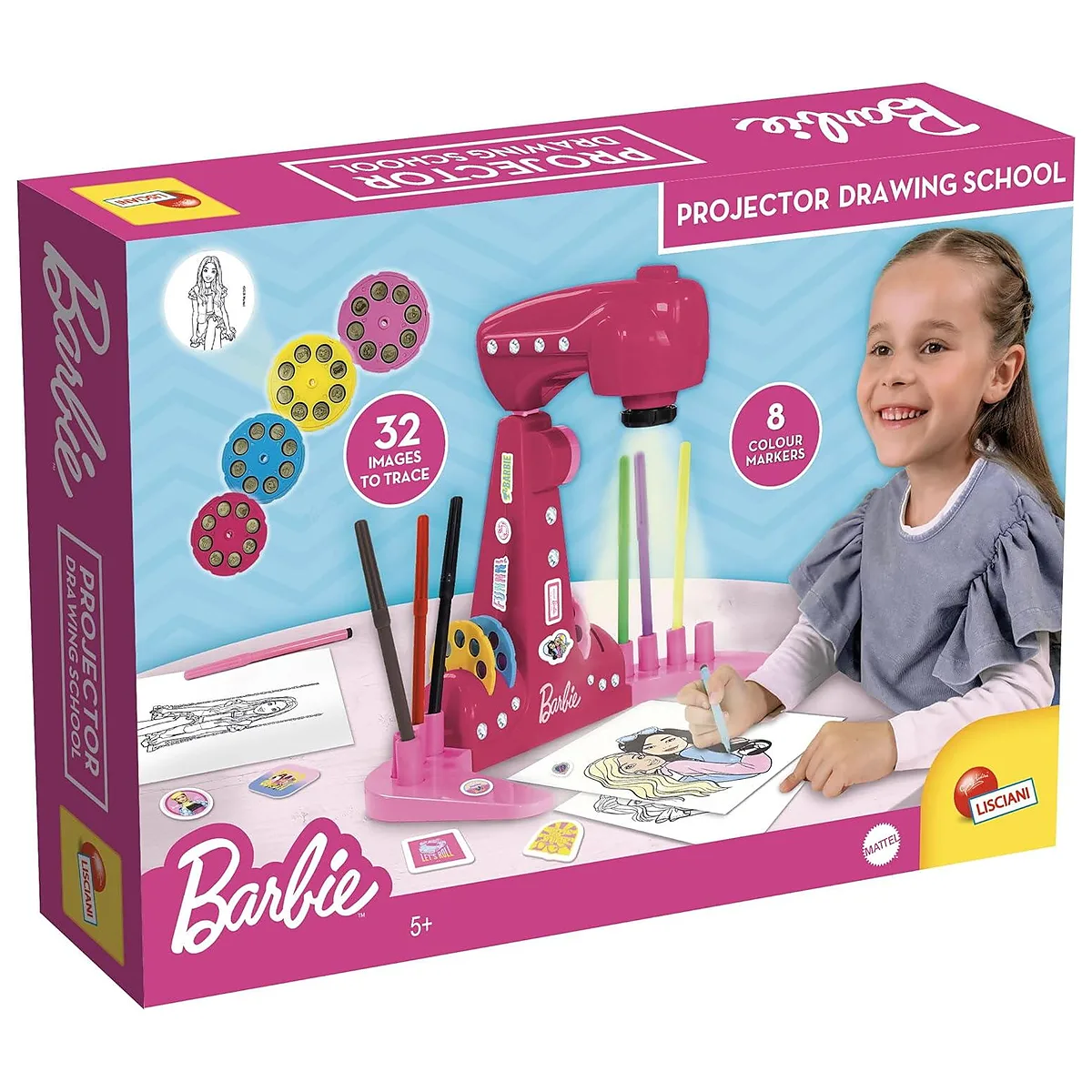 Desen, pictura si modelare - Proiector pentru desen - Barbie LISCIANI 5 ani +