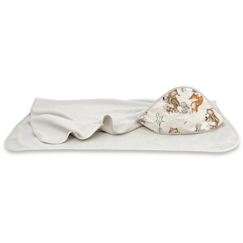 Prosoape si halate de baie - Prosop cu gluga, MimiNu, 100x100 cm, bumbac si thermo fleece, Time for fun