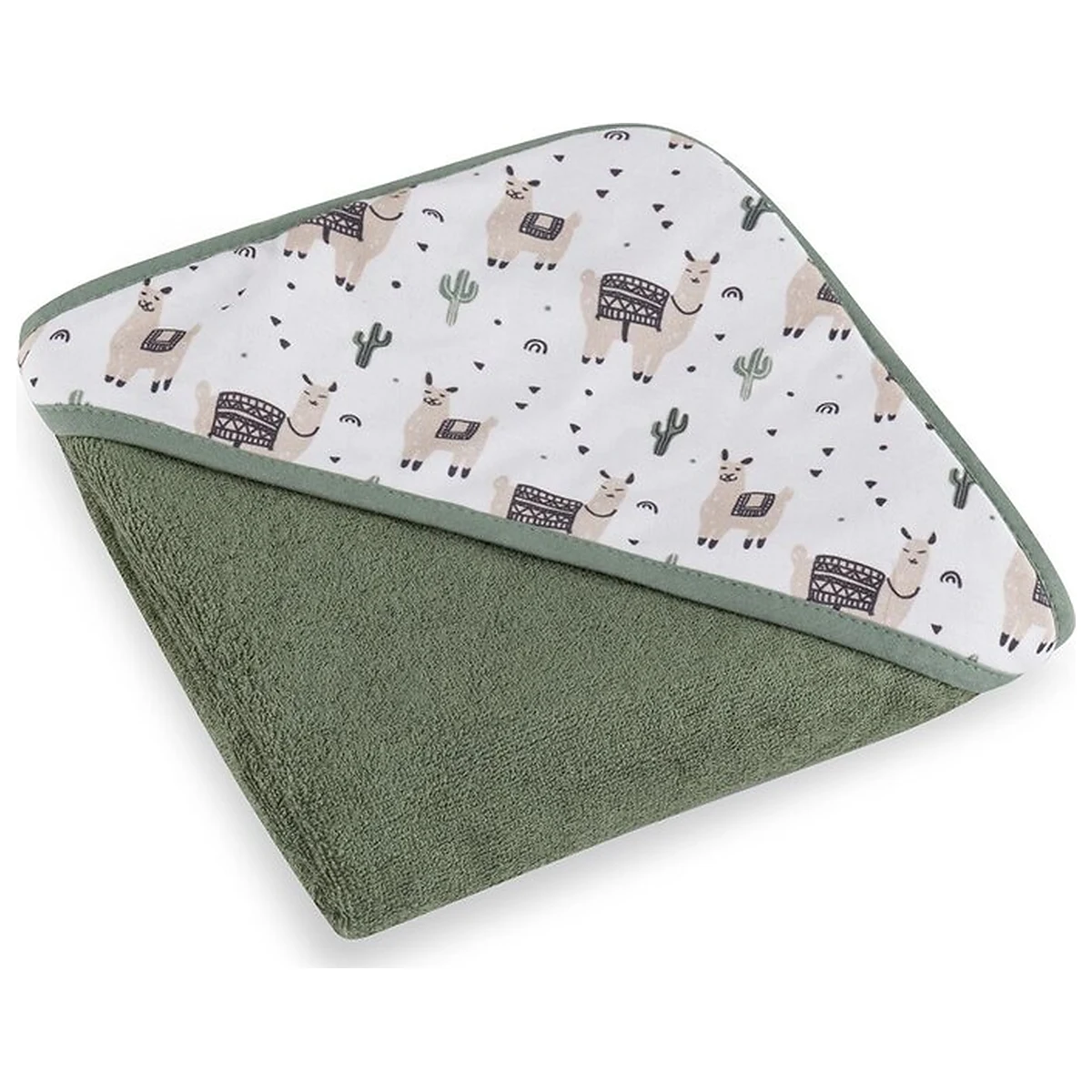 Prosoape si halate de baie - Prosop cu gluga, Petite&Mars, Loulou, Mare, 100 x 100 cm, 70% bambus, 30% bumbac, Certificare Oeko-Tex Standard 100,