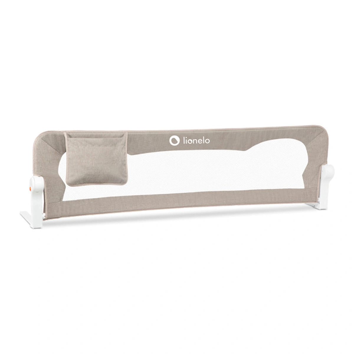 Siguranta bebelusului - Protectie laterala pat, Lionelo, Eva, Cu buzunar accesorii, 150x35 cm, Bej