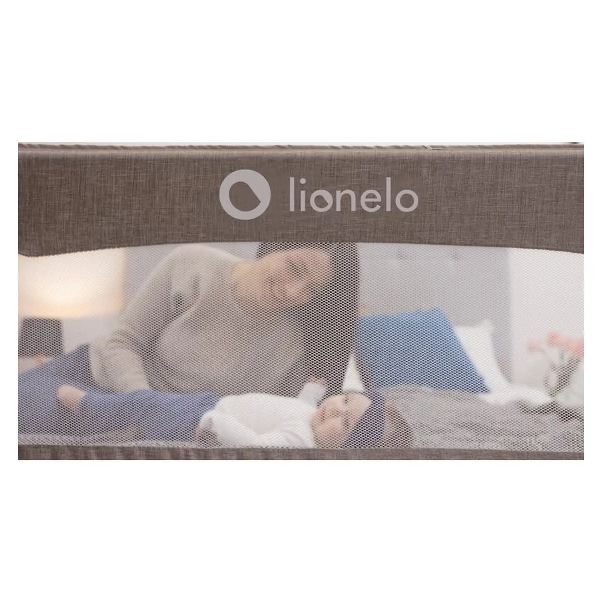 Protectie laterala pat, Lionelo, Eva, Cu buzunar accesorii, 150x35 cm, Gri [10]